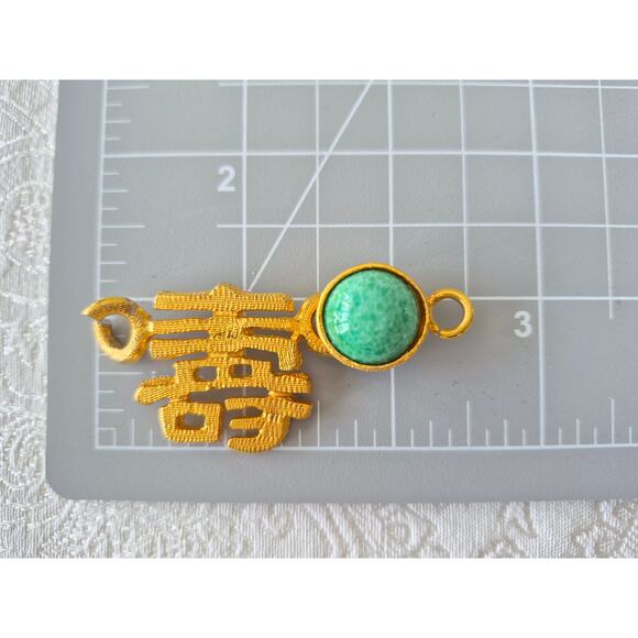 Vintage Chinese Faux Jade Statement Choker Necklace - Picture 5 of 5